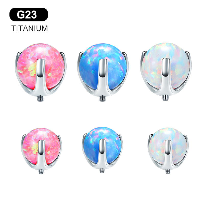 Body Jewelry Replacement Ball - G23ไทเทเนียม Piercing Stud เปลี่ยนอะไหล่ Ball โอปอลหน้าท้อง