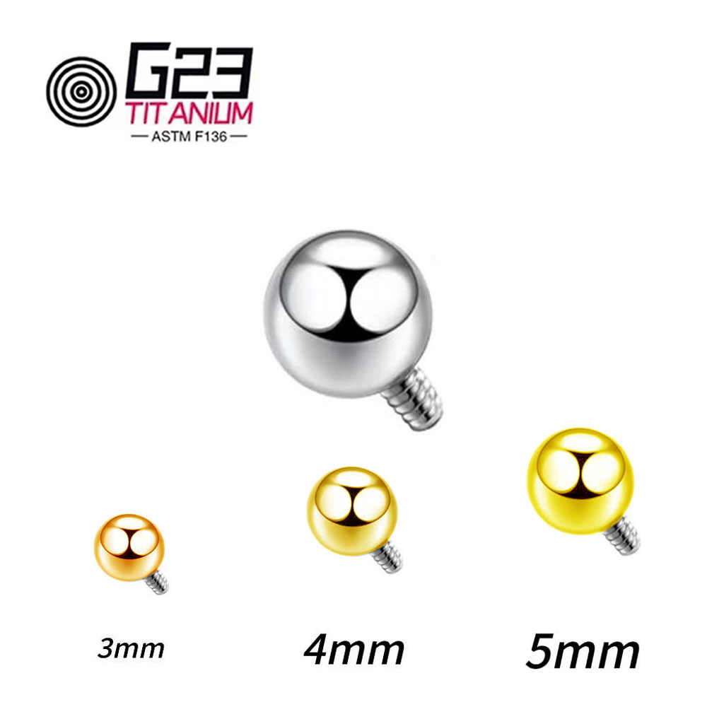 Body Jewelry Replacement Ball - ขายส่ง 10/50pcs ไทเทเนียม 14G 16G เกลียวภายนอก