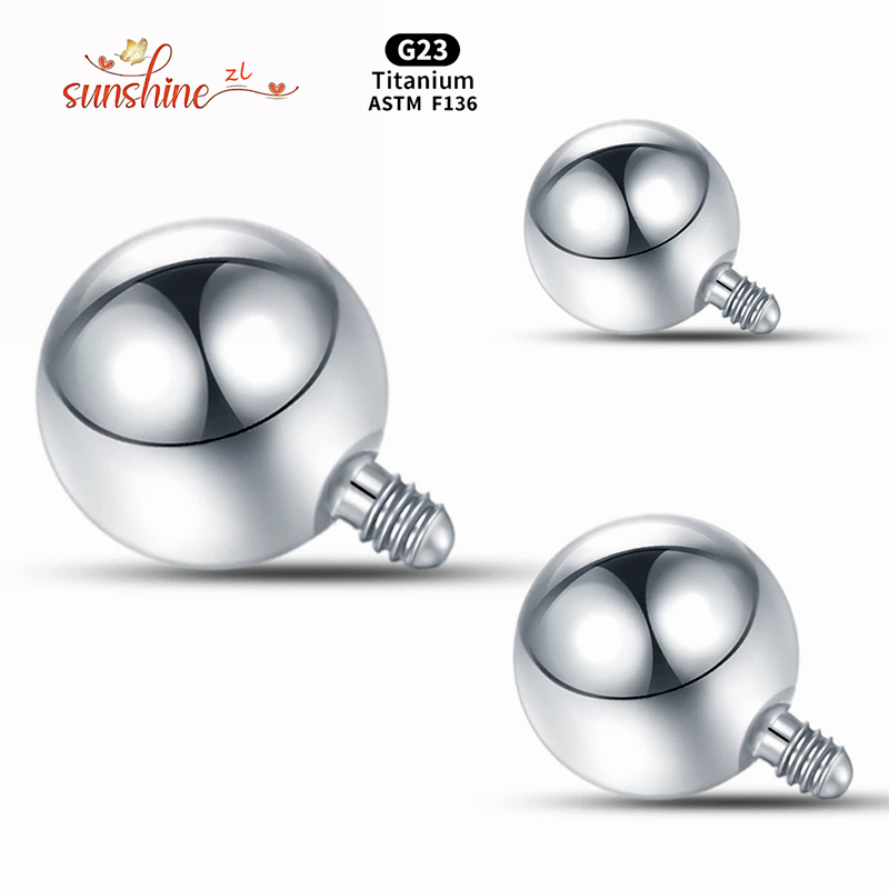 Body Jewelry Replacement Ball - 1PCS เกลียวภายใน Ball ไทเทเนียมเปลี่ยน Ball ลิ้น