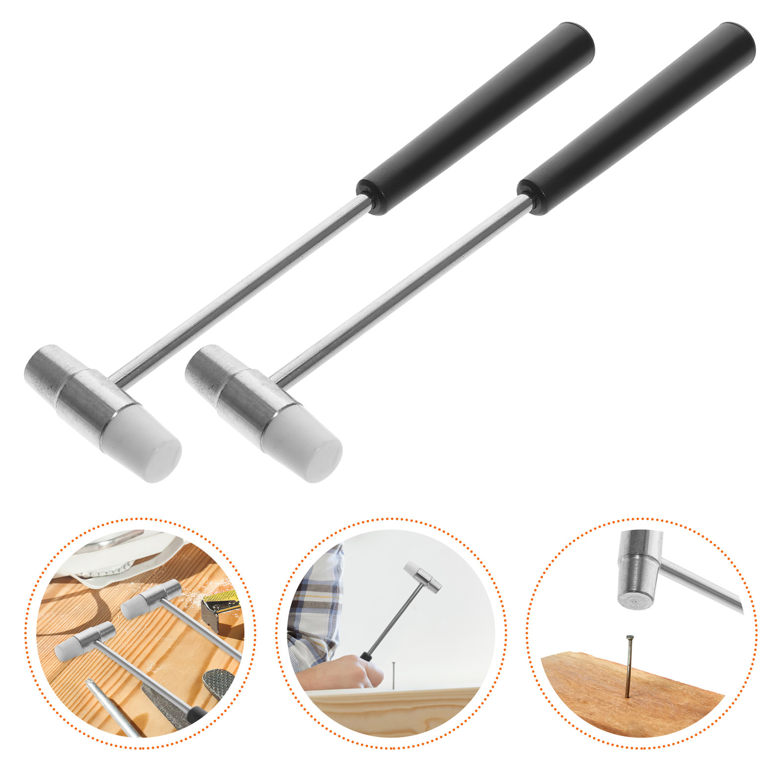 Body Jewelry Repair - ชุดค้อนอเนกประสงค์ขนาดเล็ก 4 ชิ้น แกนเหล็ก ตัวค้อนทำจาก ABS
