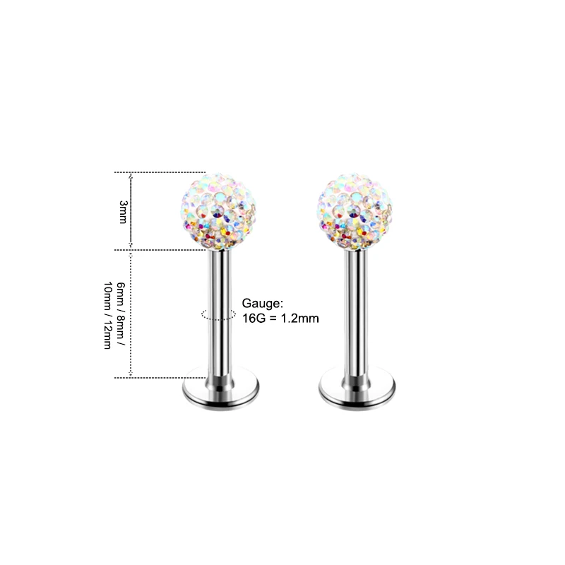 4 ชิ้น 16G เหล็กกล้าทางการแพทย - Body Jewelry Surgical Steel บทวิจารณ์และราคา