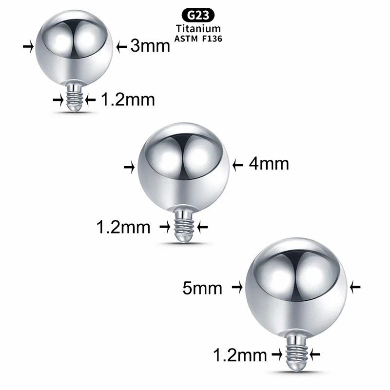 1PCS เกลียวภายใน Ball ไทเทเนีย - Body Jewelry Replacement Ball บทวิจารณ์และราคา
