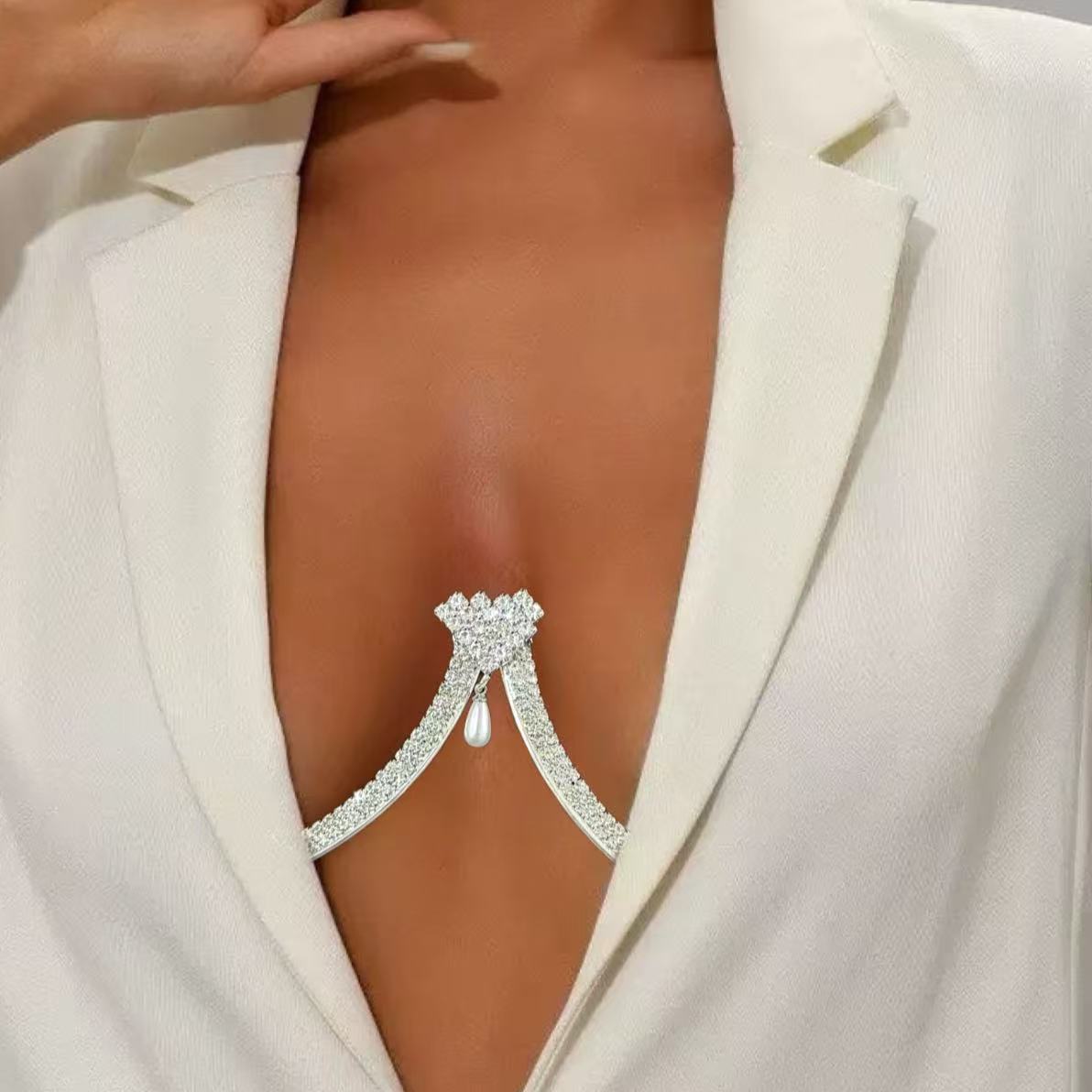 สร้อยคอประดับไข่มุกรูปหัวใจสำห - Body Jewelry Necklace บทวิจารณ์และราคา
