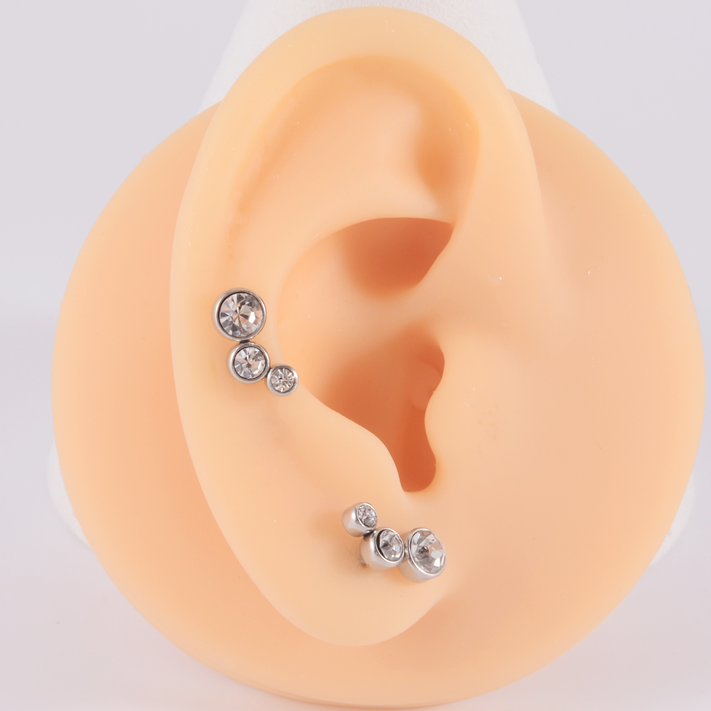 2PCS 361 เหล็กผ่าตัดคริสตัลหู  - Body Jewelry Surgical Steel บทวิจารณ์และราคา