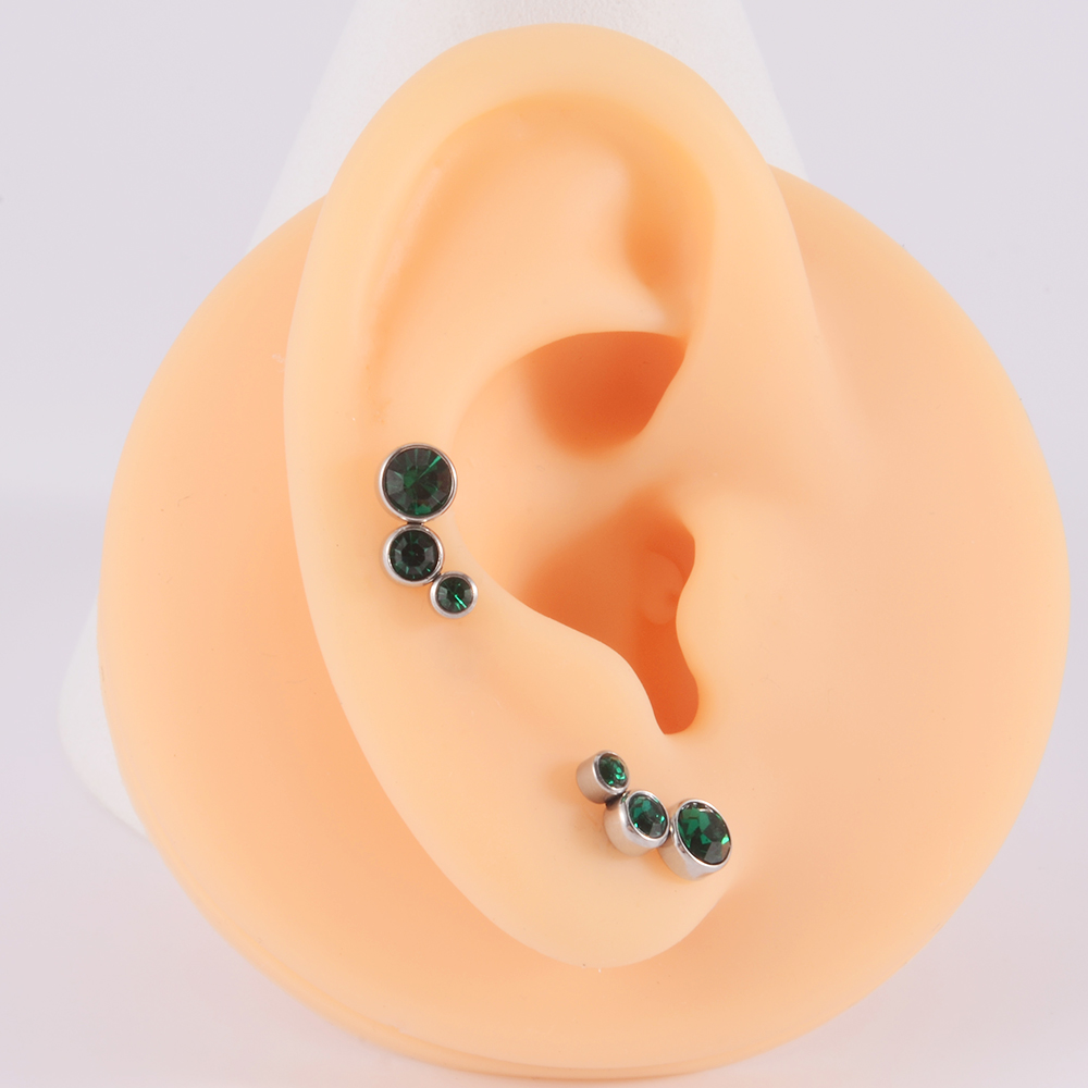 2PCS 361 เหล็กผ่าตัดคริสตัลหู  - Body Jewelry Surgical Steel บทวิจารณ์และราคา